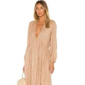 Sundress Chicago Long Maxi Sequin Dress Roma Cafe Au Lait Womens XS Small